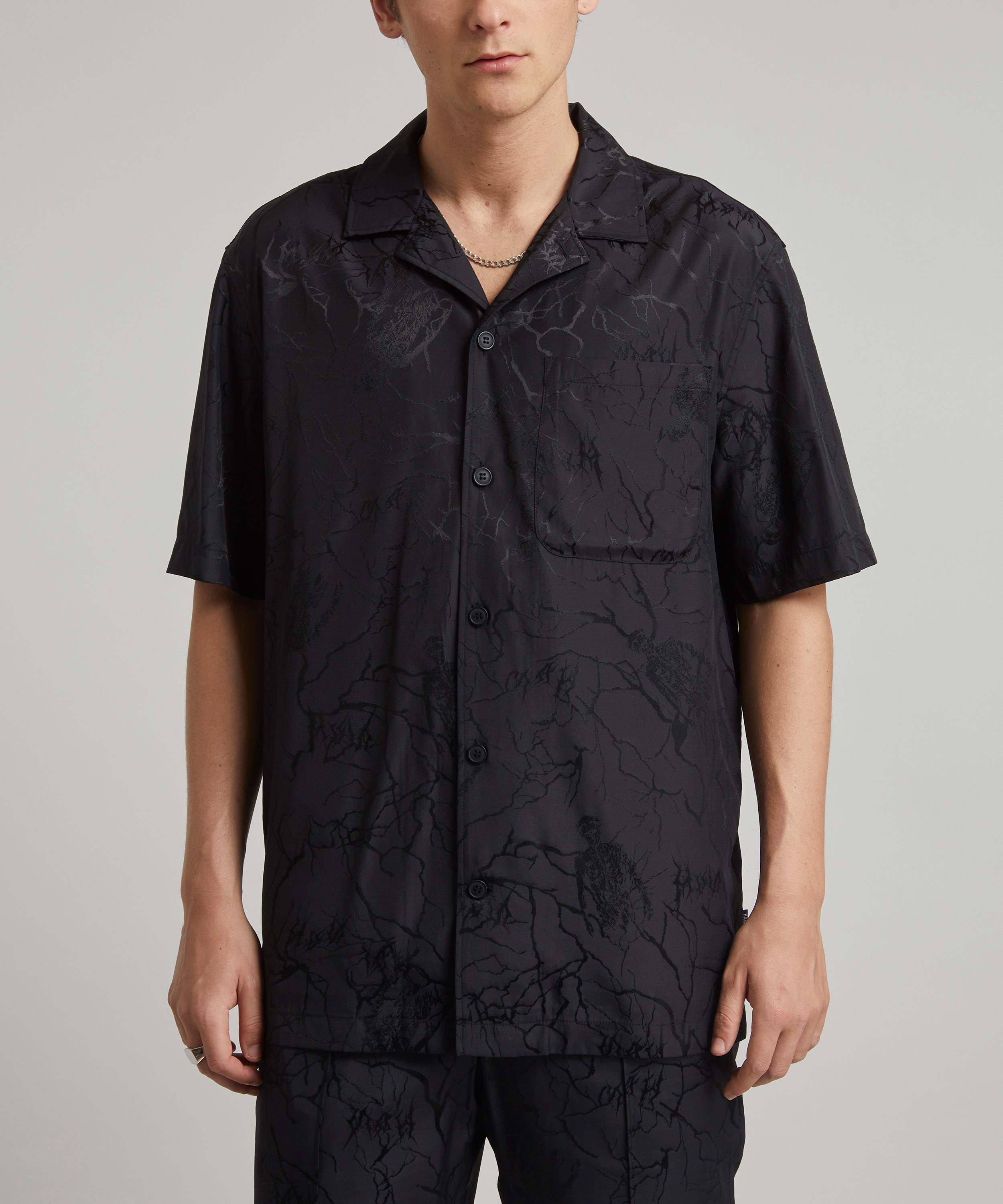 Han Kjobenhavn - Black Jacquard Thunder Print Short-Sleeve Shirt image number 2