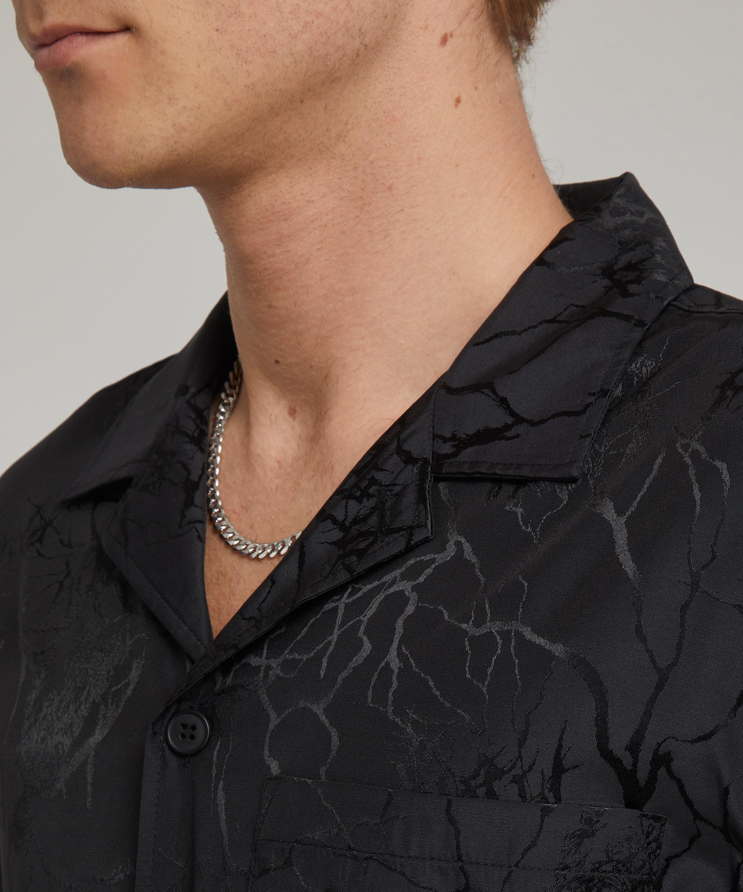Han Kjobenhavn - Black Jacquard Thunder Print Short-Sleeve Shirt image number 4
