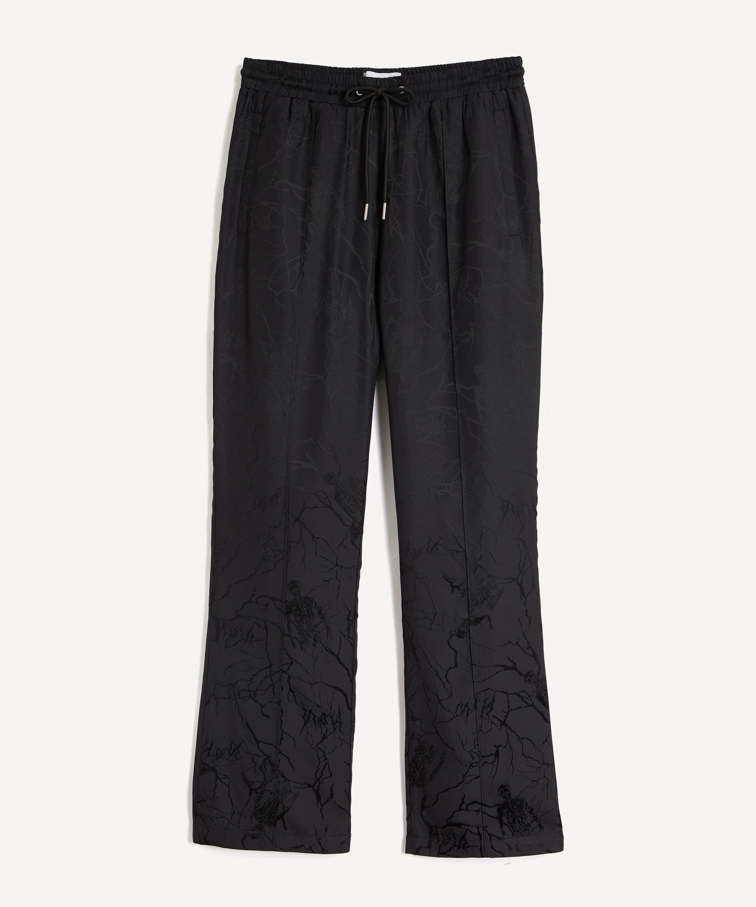 Han Kjobenhavn - Black Jacquard Thunder Print Track Trousers image number 0