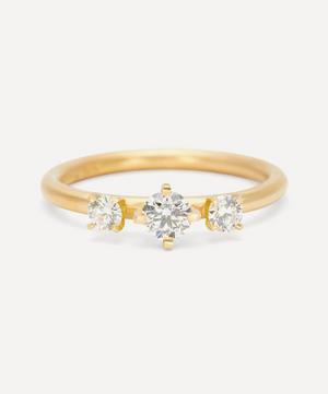 Satomi Kawakita - 18ct Gold White Diamond Trinity Band Ring image number 0
