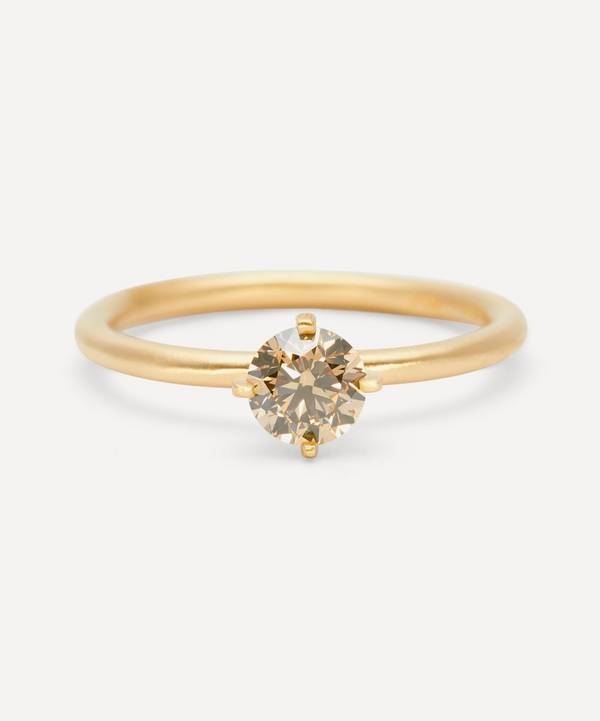 Satomi Kawakita - 18ct Gold Brown Diamond Noble Band Ring image number 0