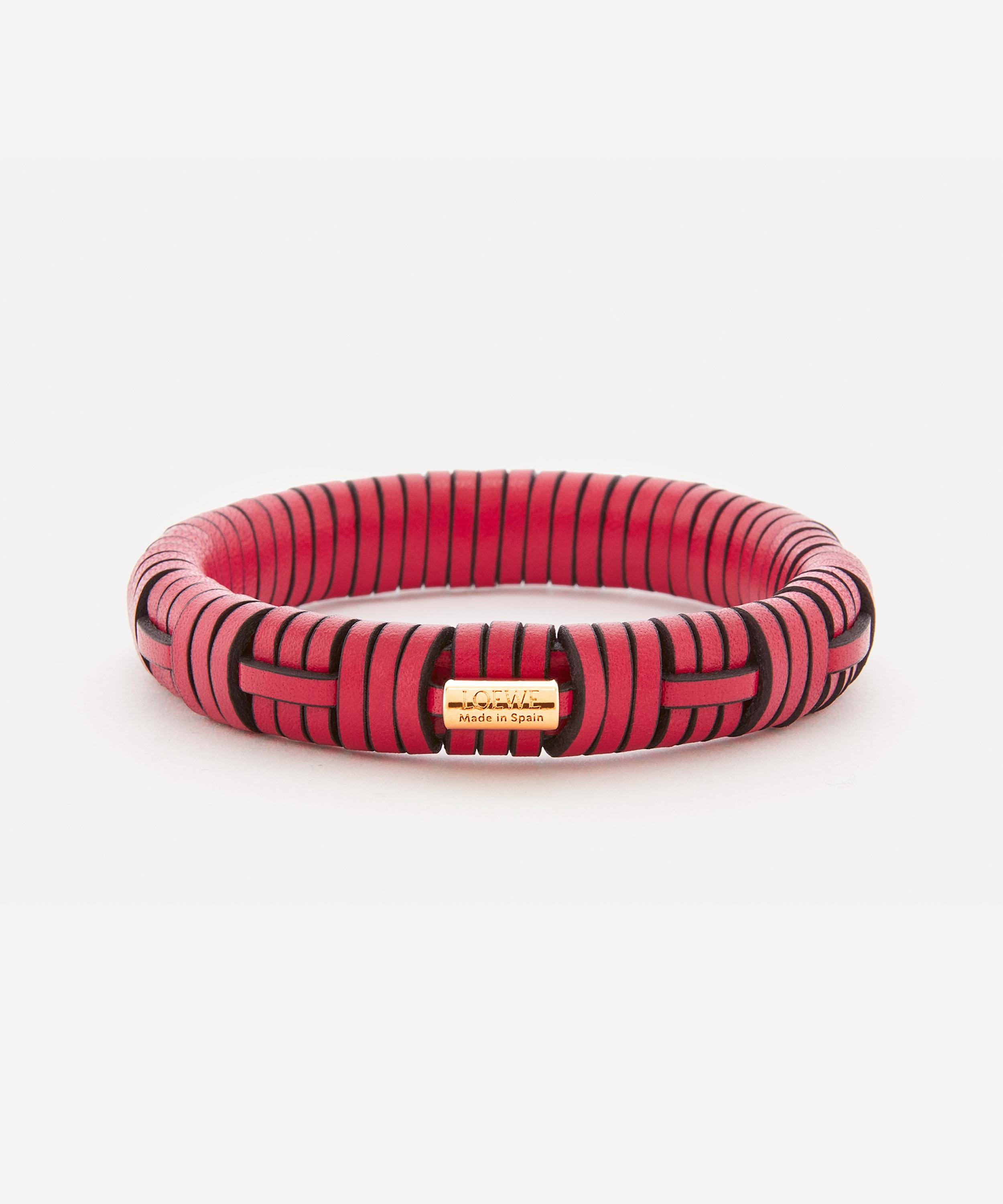 Loewe - x Paula's Ibiza Leather and Brass Woven Bangle image number 0