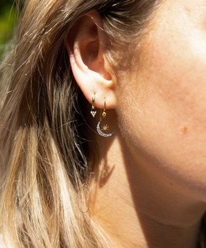 Kirstie Le Marque - 9ct Gold-Plated Diamond Moon And Stars Drop Earrings image number 3