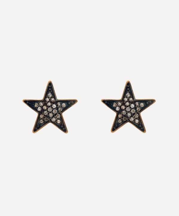 Kirstie Le Marque - 9ct Gold-Plated Diamond Chunky Star Stud Earrings image number null