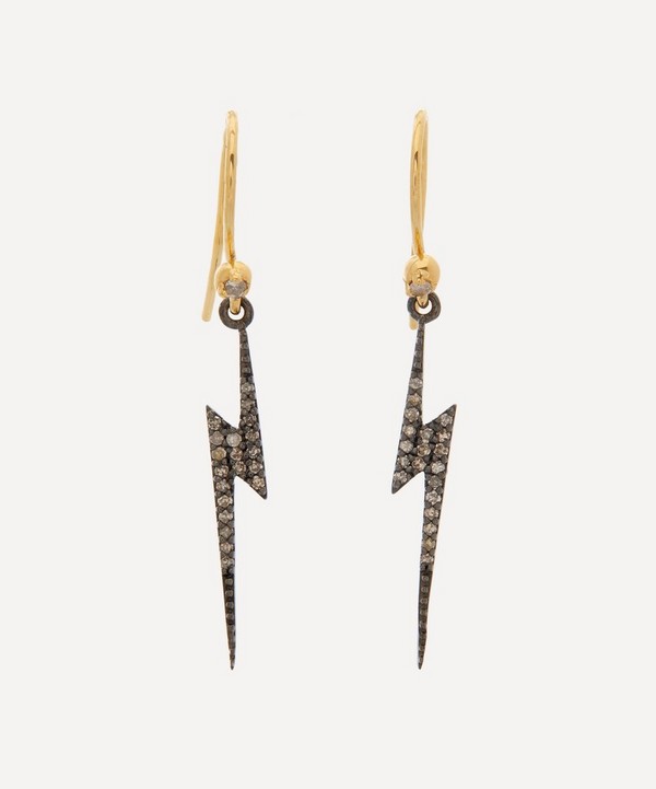 Kirstie Le Marque - 9ct Gold-Plated Diamond Lightning Bolt Drop Earrings image number null