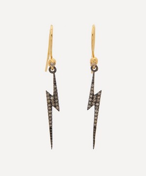 Kirstie Le Marque - 9ct Gold-Plated Diamond Lightning Bolt Drop Earrings image number 0