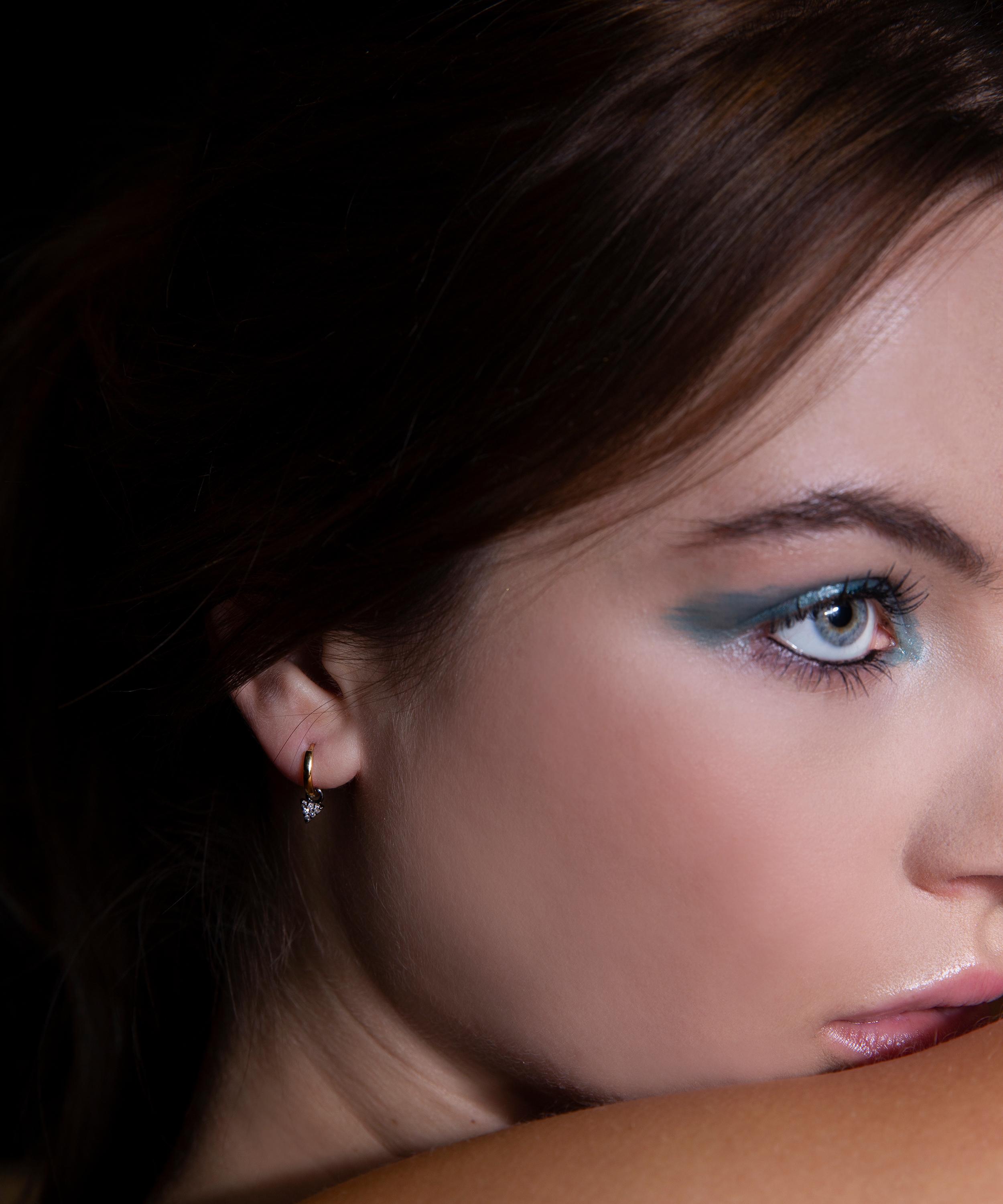 Kirstie Le Marque - 9ct Gold-Plated Diamond Tiny Charm Hoop Earrings image number 1