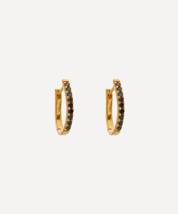 Kirstie Le Marque - 9ct Gold-Plated Black Diamond Huggie Hoops Earrings image number 0