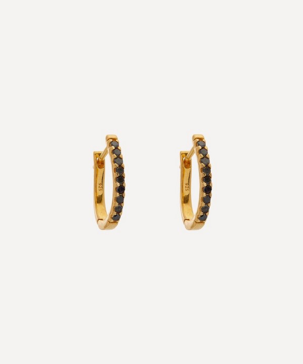 Kirstie Le Marque - 9ct Gold-Plated Black Diamond Huggie Hoops Earrings image number null