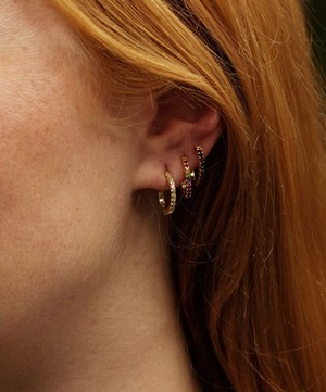 Kirstie Le Marque - 9ct Gold-Plated Black Diamond Huggie Hoops Earrings image number 2