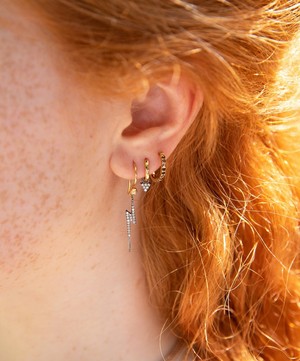Kirstie Le Marque - 9ct Gold-Plated Black Diamond Huggie Hoops Earrings image number 4