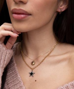 Kirstie Le Marque - 9ct Gold-Plated Diamond Black Enamel Chunky Star Pendant Necklace image number 1