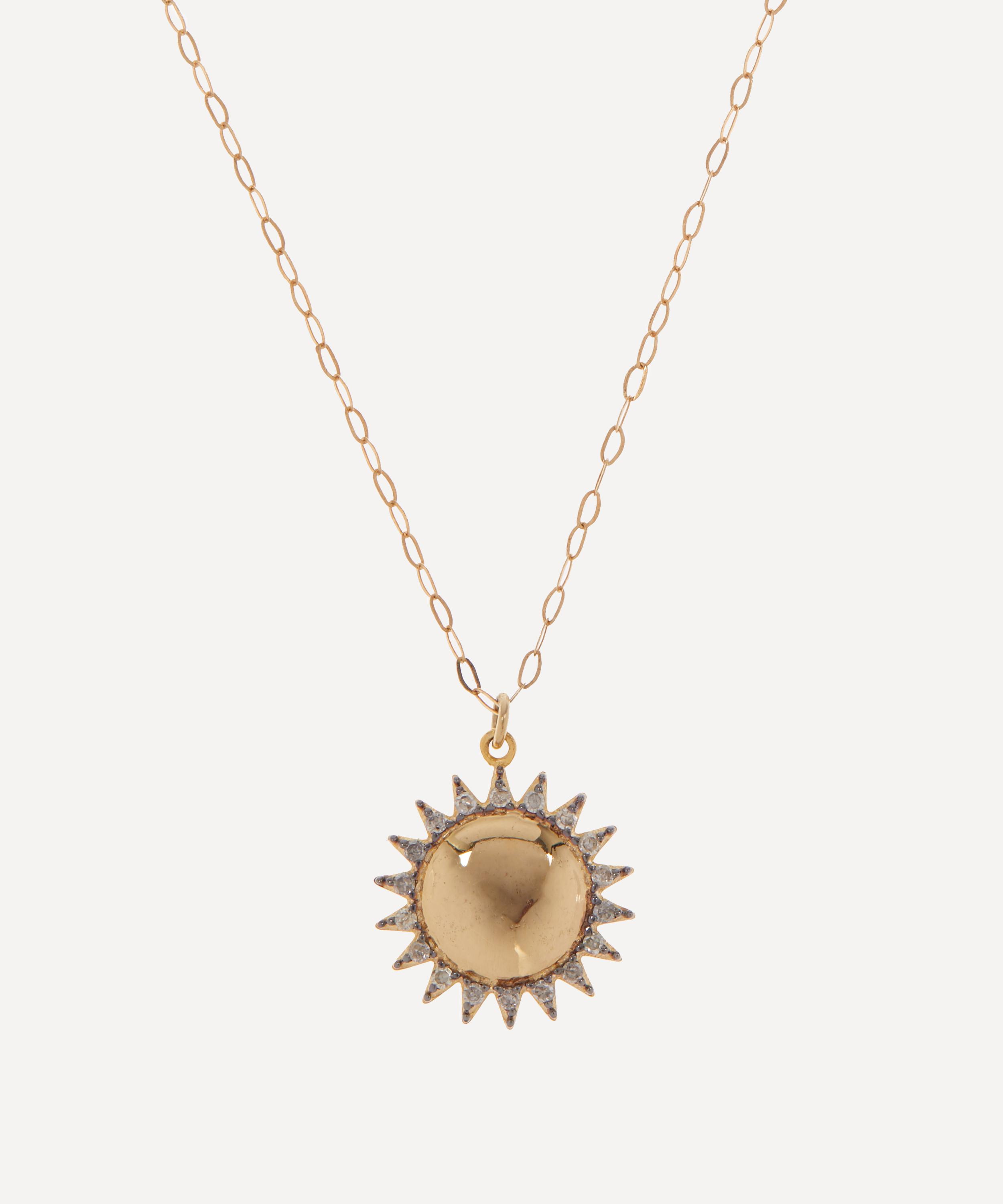 Kirstie Le Marque - 9ct Gold-Plated Diamond Brilliant Sun Pendant Necklace image number 0