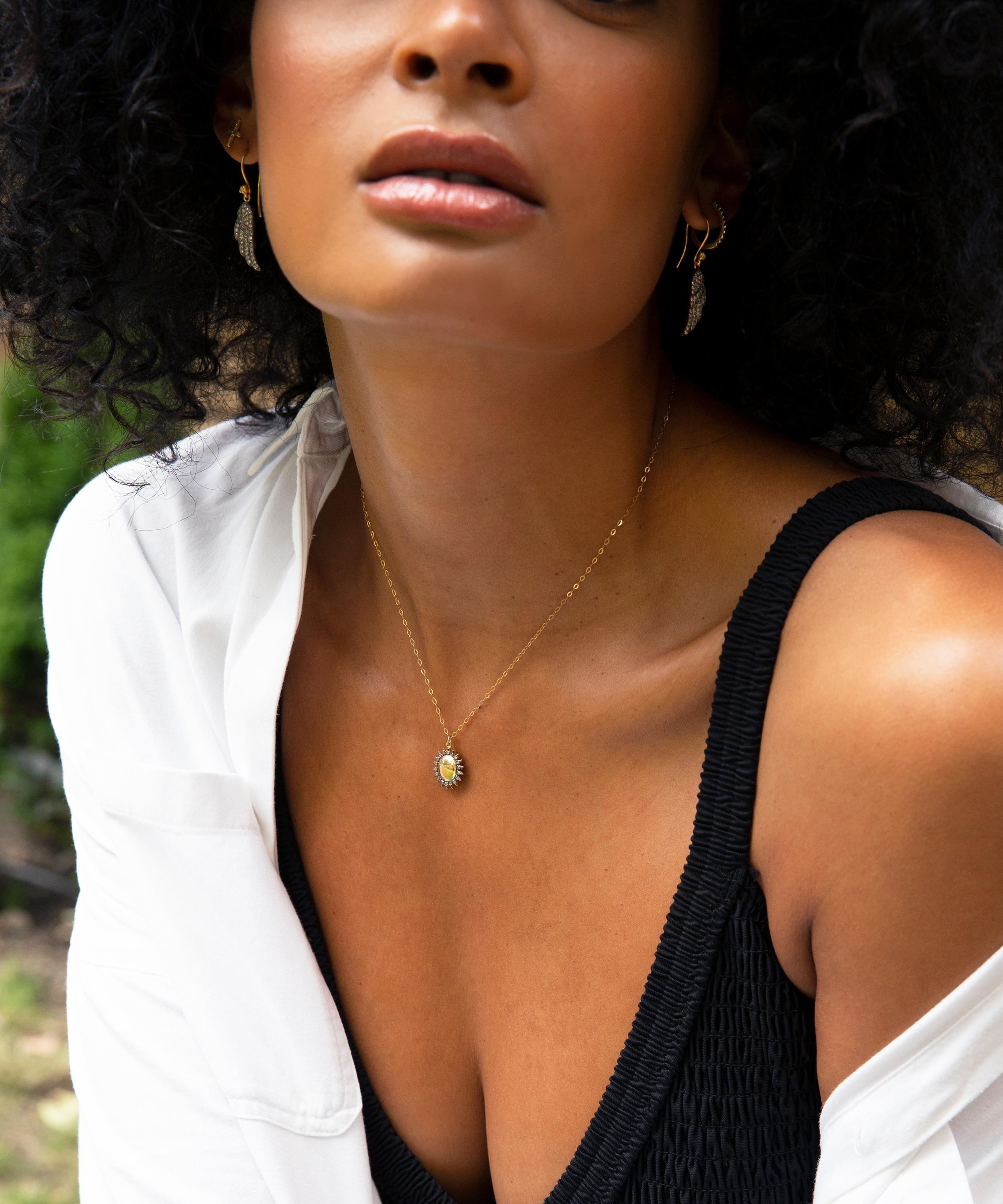 Kirstie Le Marque - 9ct Gold-Plated Diamond Brilliant Sun Pendant Necklace image number 1
