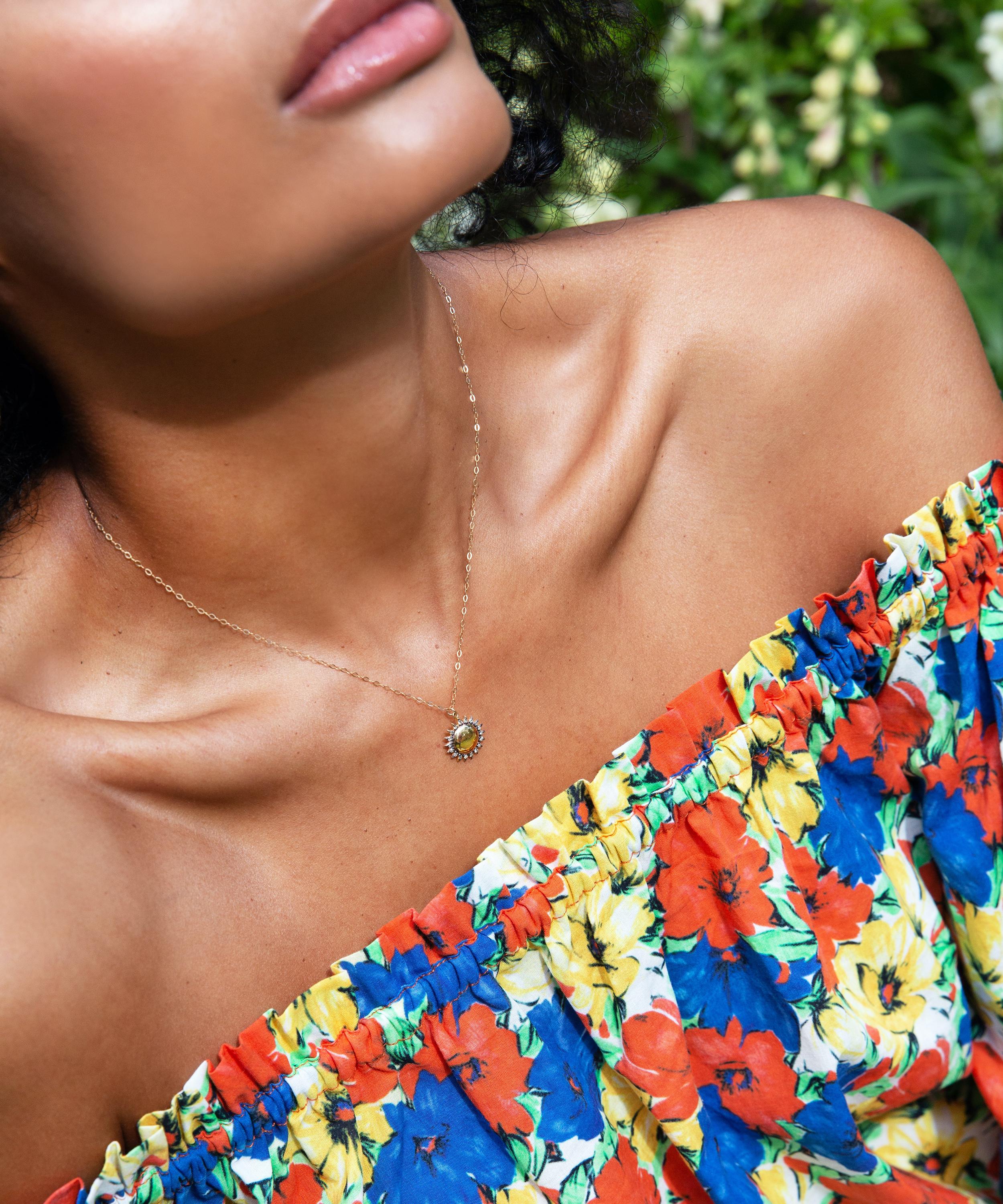 Kirstie Le Marque - 9ct Gold-Plated Diamond Brilliant Sun Pendant Necklace image number 2