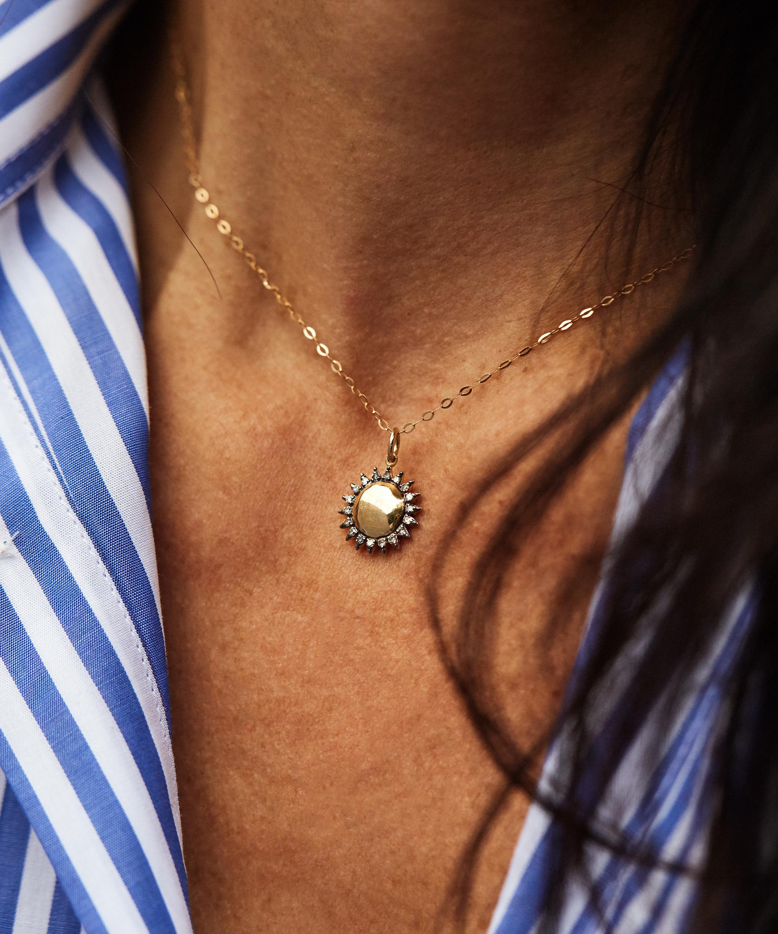 Kirstie Le Marque - 9ct Gold-Plated Diamond Brilliant Sun Pendant Necklace image number 3