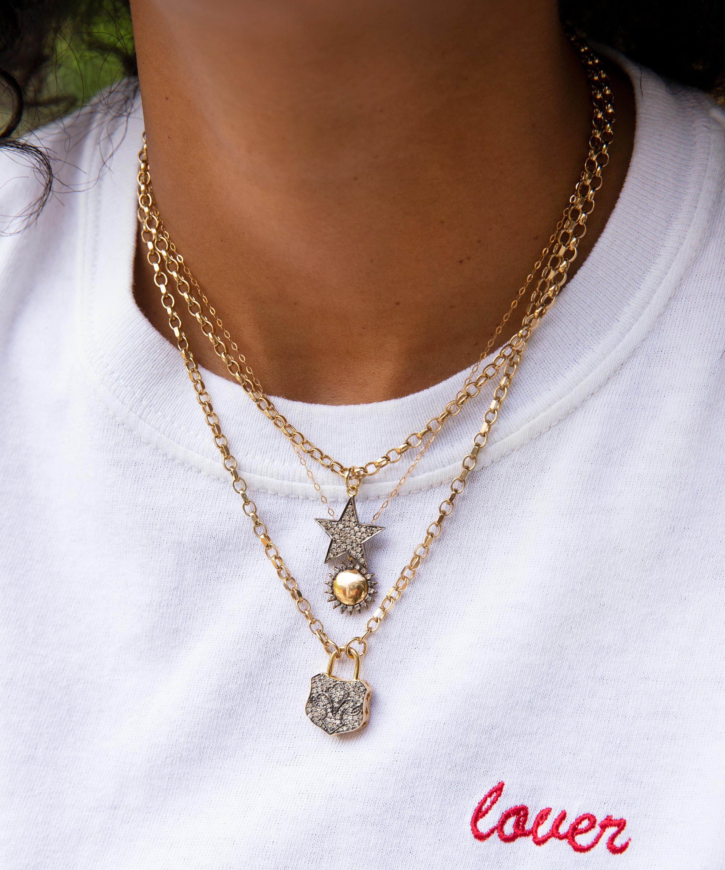 Kirstie Le Marque - 9ct Gold-Plated Diamond Brilliant Sun Pendant Necklace image number 4
