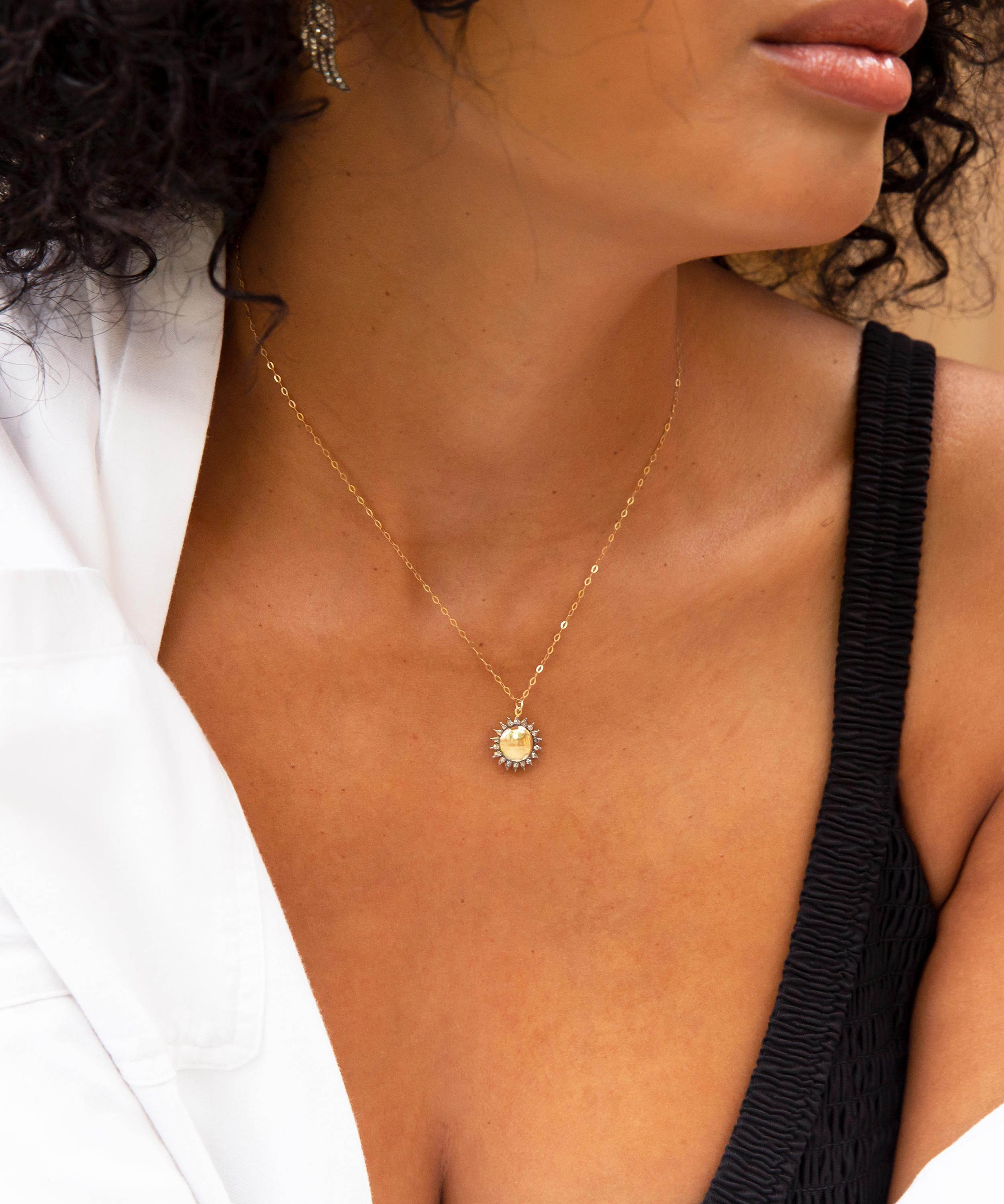 Kirstie Le Marque - 9ct Gold-Plated Diamond Brilliant Sun Pendant Necklace image number 5