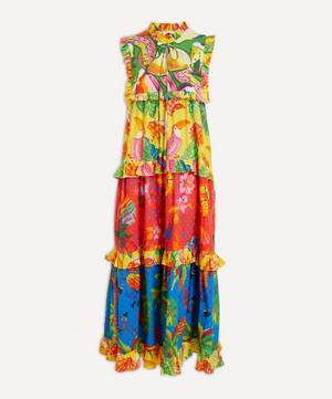 Mixed Prints Tiered Maxi-Dress
