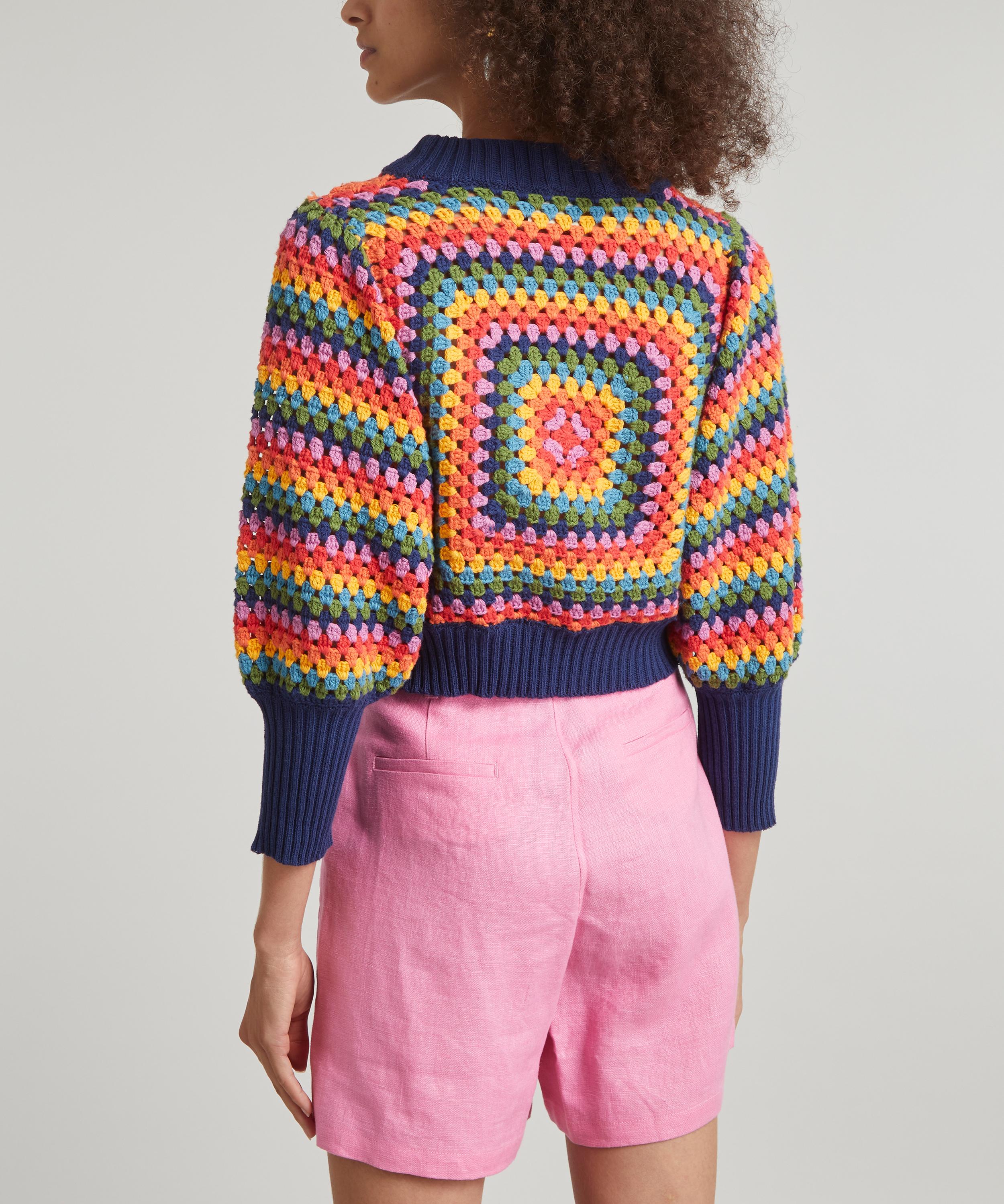 FARM Rio - Sunset Stripes Crochet Sweater image number 3