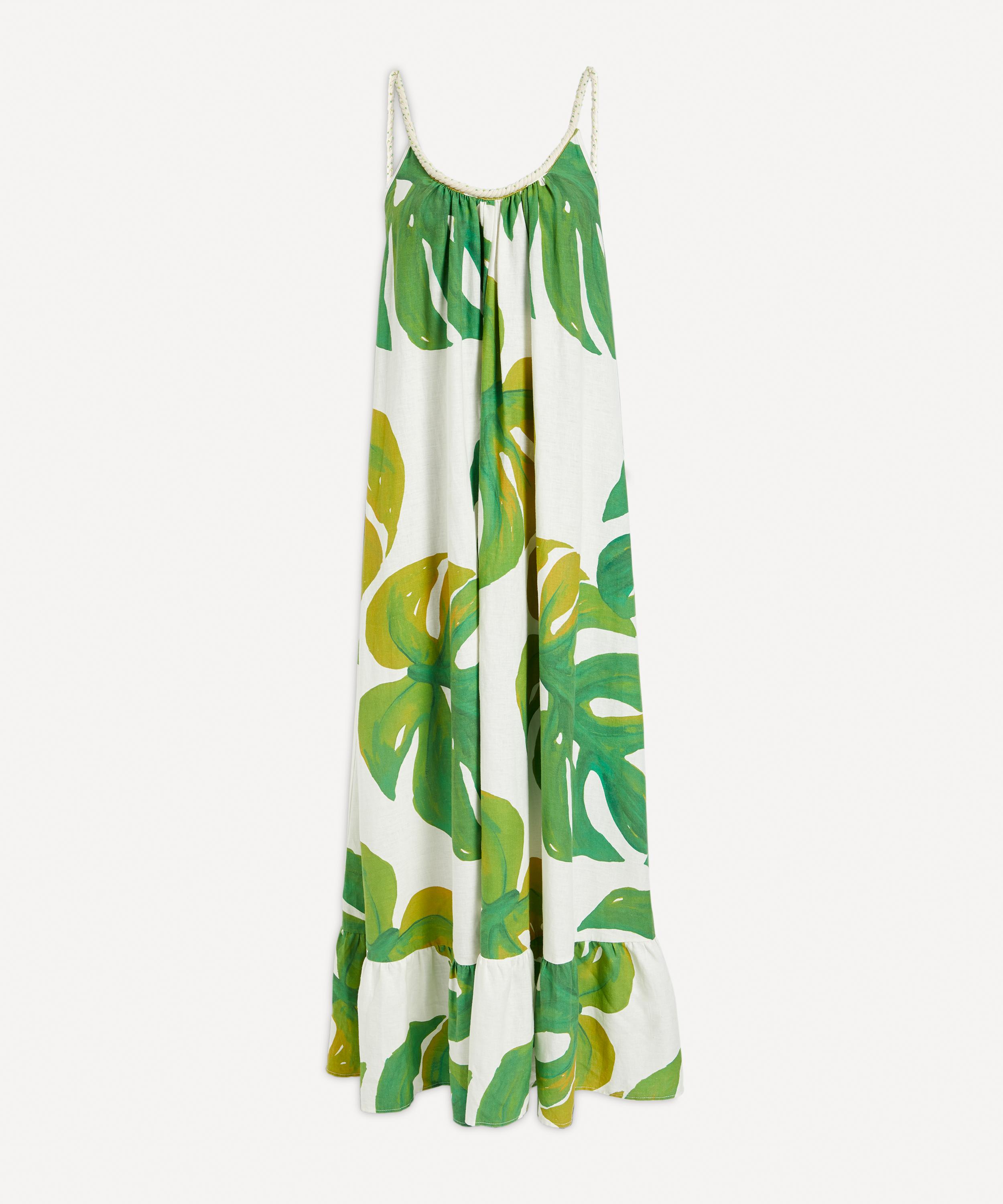 FARM Rio - White Monstera Maxi-Dress image number 0