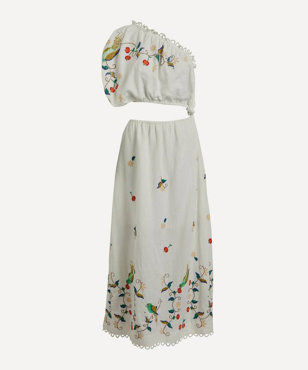 FARM Rio - Pitanga Embroidered One-Shoulder Maxi Dress