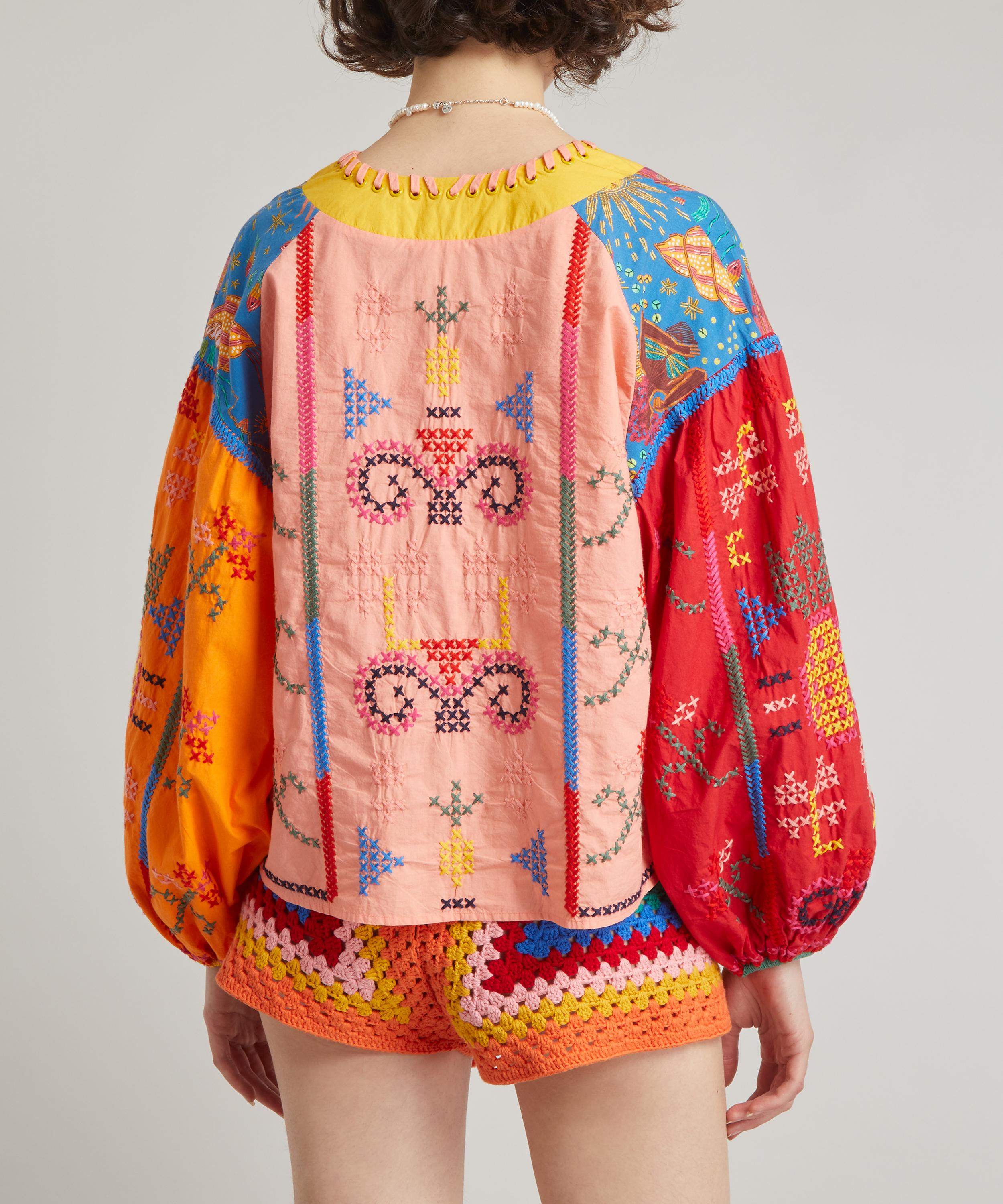 FARM Rio - Colour Blocking Embroidered Blouse image number 3