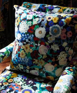 House of Hackney - Woodstock Large Cotton-Velvet Tassel Cushion image number 1