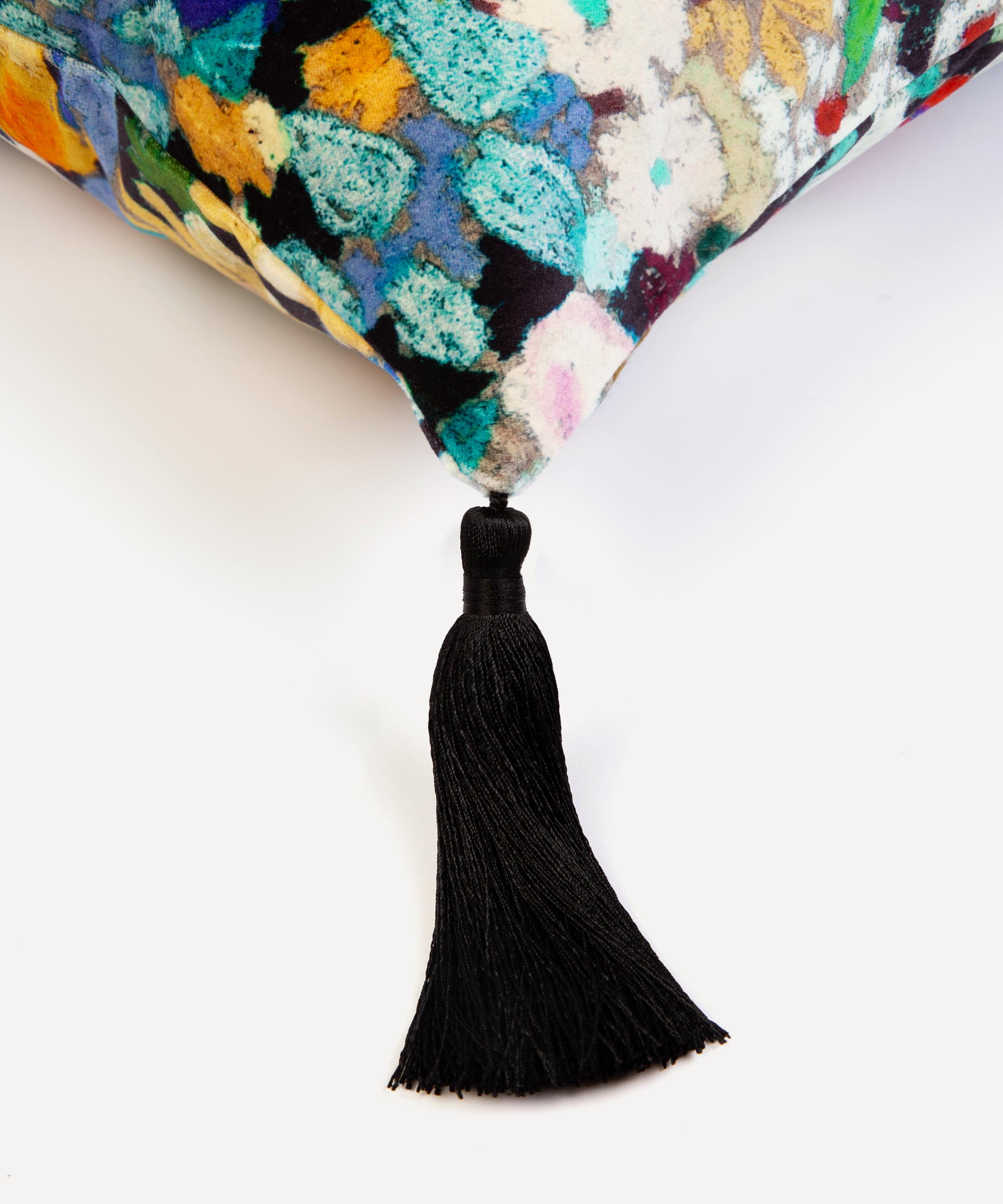 House of Hackney Woodstock Large Cotton-Velvet Tassel Cushion