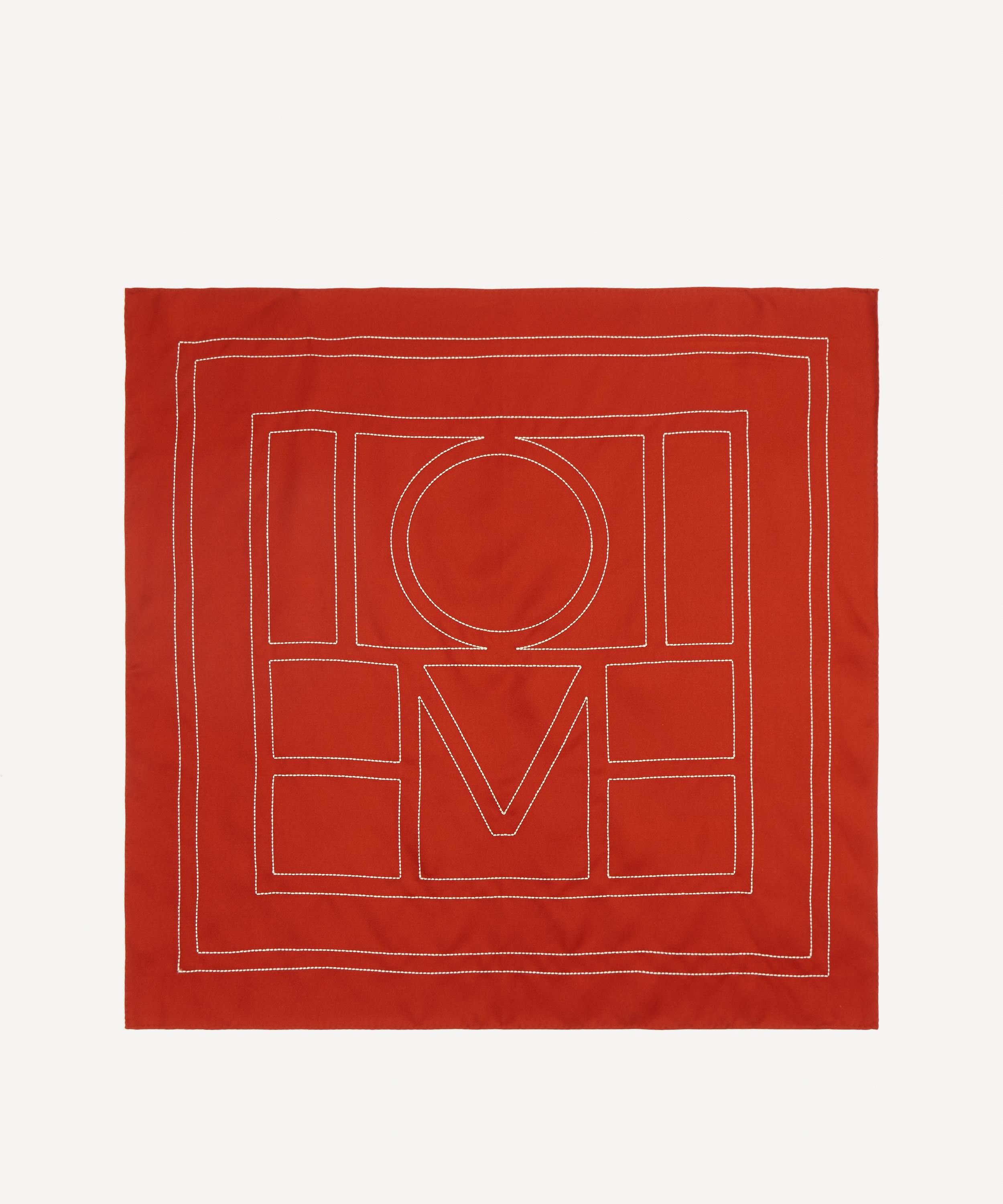 Toteme - Embroidered Monogram Silk Scarf image number 1