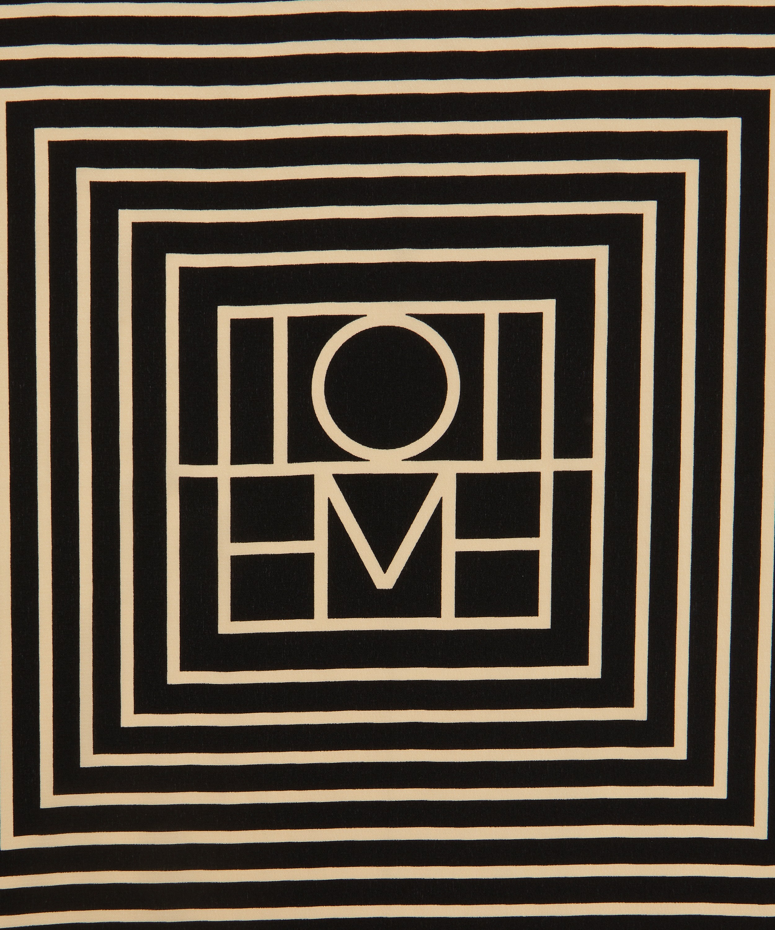 Totême Geometric Monogram Print Silk Scarf - Neutrals