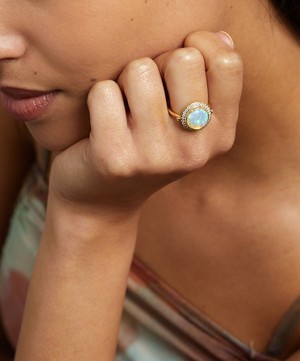Brooke Gregson - 18ct Gold Australian Opal Galaxy Ring image number 1