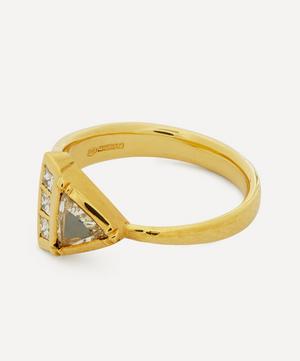 Brooke Gregson - 18ct Gold Triangle Engraved Princess Diamond Ring image number 2