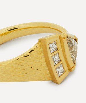 Brooke Gregson - 18ct Gold Triangle Engraved Princess Diamond Ring image number 3