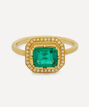 18ct Gold Galaxy Emerald Ring