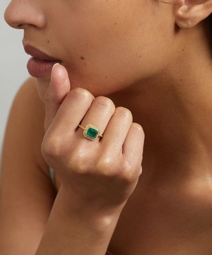 Brooke Gregson - 18ct Gold Galaxy Emerald Ring image number 1