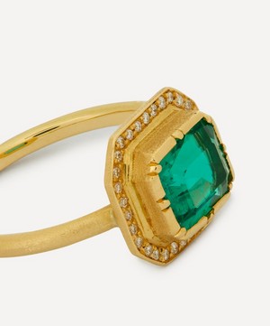 Brooke Gregson - 18ct Gold Galaxy Emerald Ring image number 3