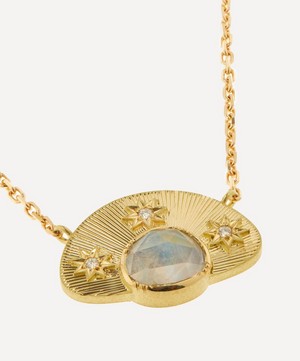 Brooke Gregson - 18ct Gold Moonstone Stargaze Engraved Pendant Necklace image number 3