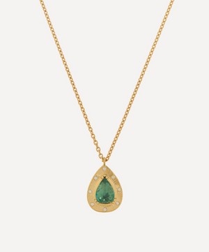 Brooke Gregson - 18ct Gold Emerald Engraved Starlight Pendant Necklace image number 0