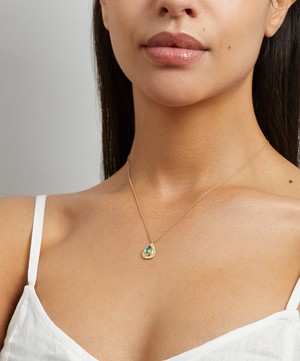 Brooke Gregson - 18ct Gold Emerald Engraved Starlight Pendant Necklace image number 1
