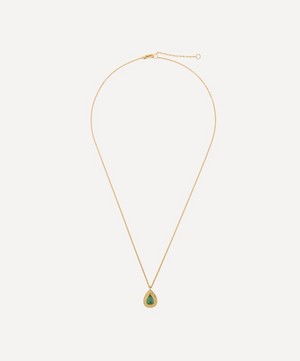Brooke Gregson - 18ct Gold Emerald Engraved Starlight Pendant Necklace image number 2