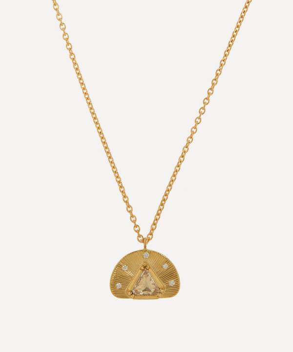 Brooke Gregson - 18ct Gold Diamond Engraved Starlight Pendant Necklace