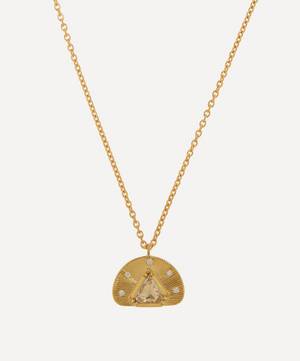 18ct Gold Diamond Engraved Starlight Pendant Necklace