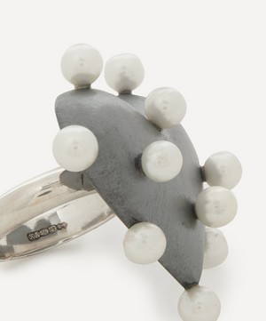 Rachel Quinn - Sterling Silver Pin Cushion Pearl Heart Ring image number 3