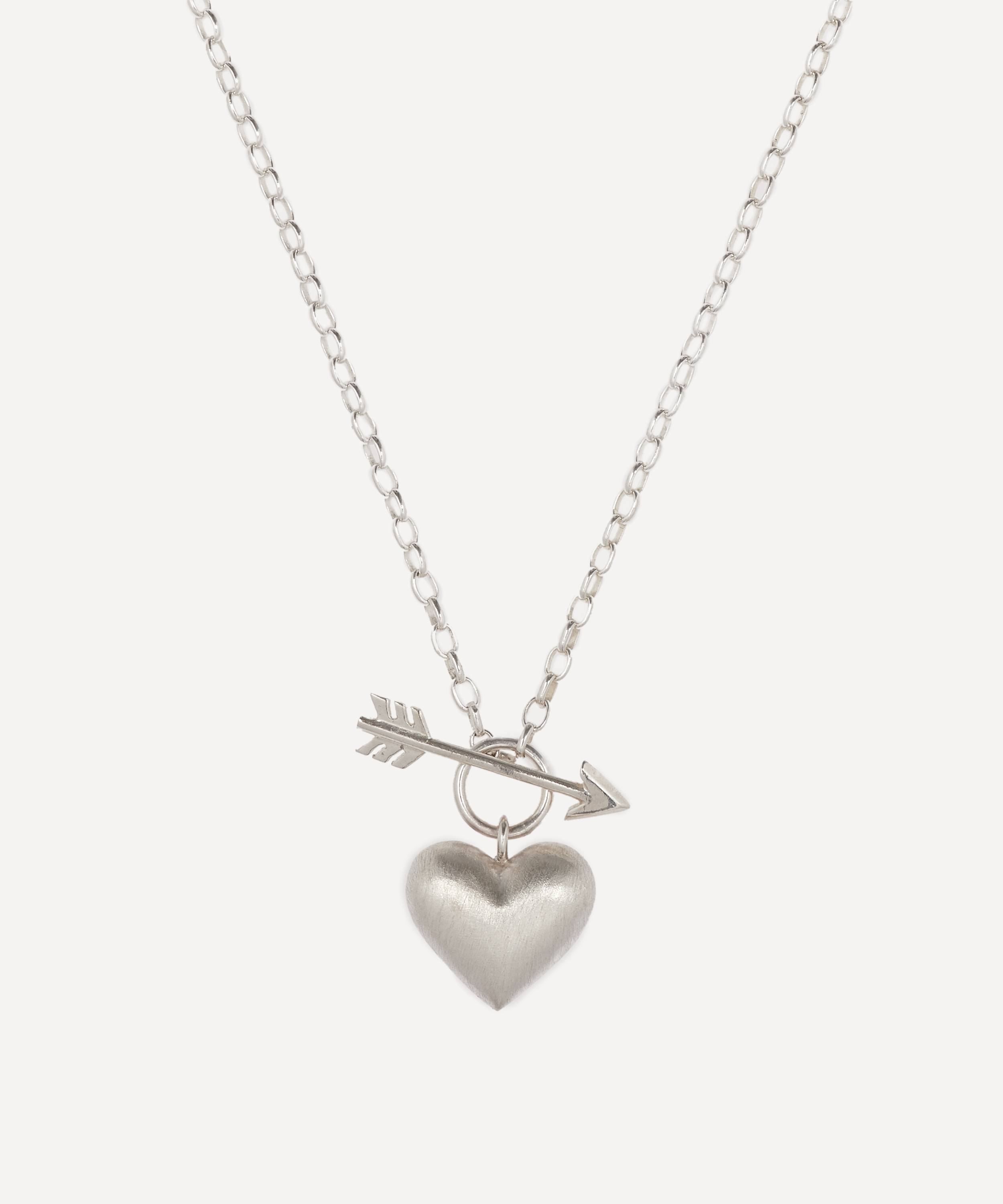 Rachel Quinn Sterling Silver Small Cupid’s Heart Pendant Necklace | Liberty