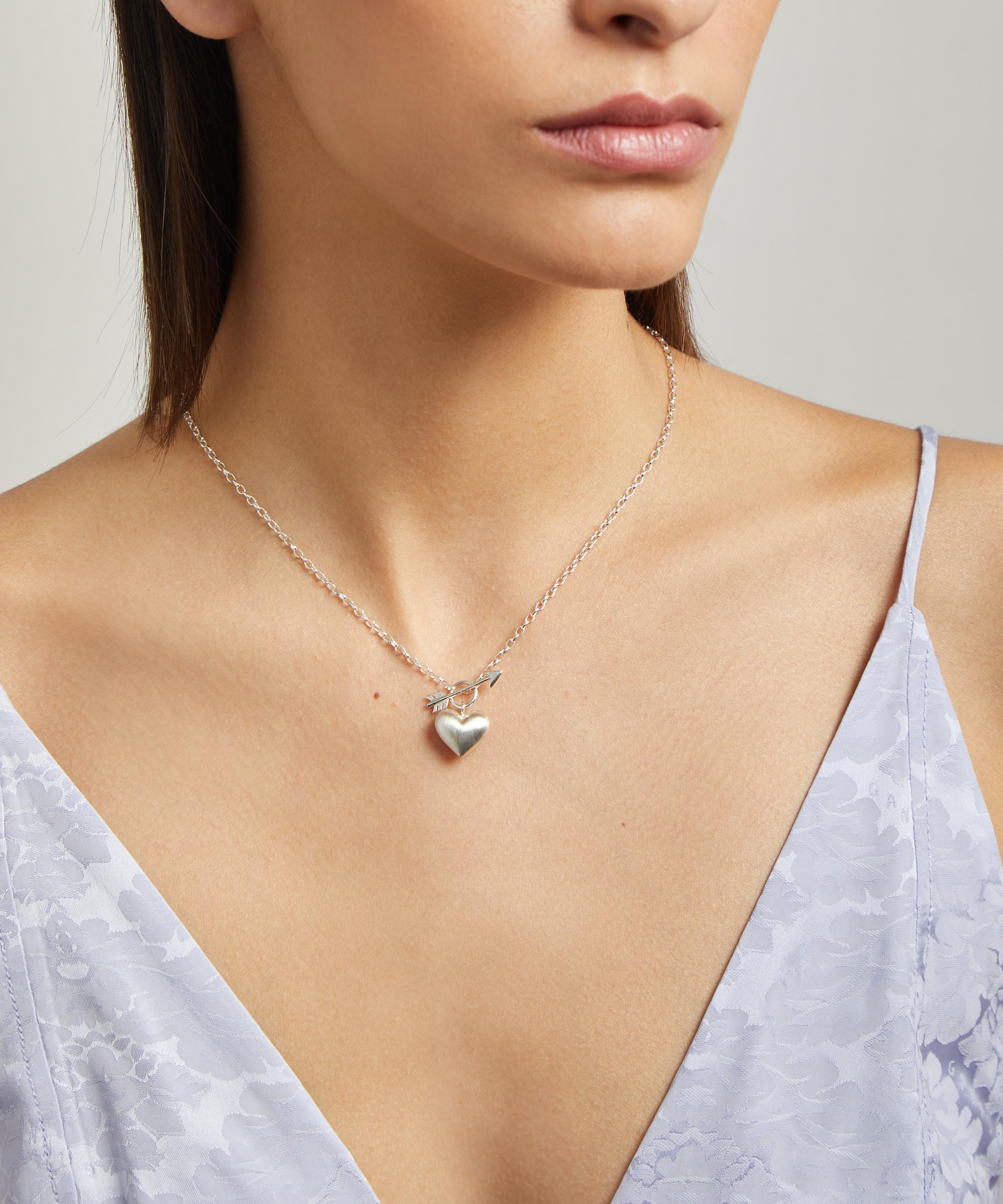 Rachel Quinn - Sterling Silver Small Cupid’s Heart Pendant Necklace image number 1