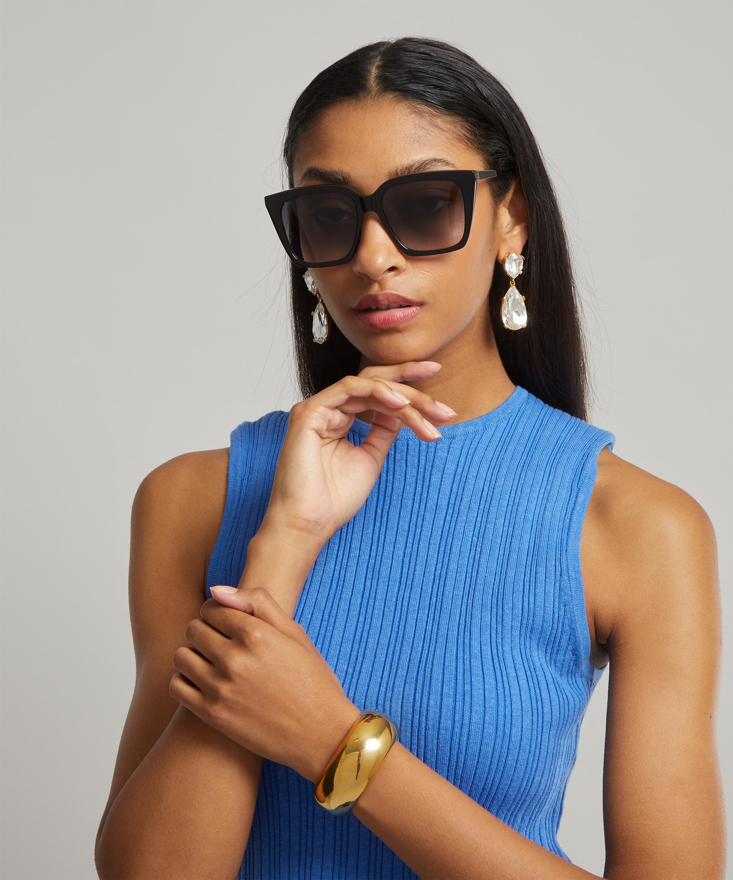 Saint Laurent - Black Acetate Square Sunglasses image number 1