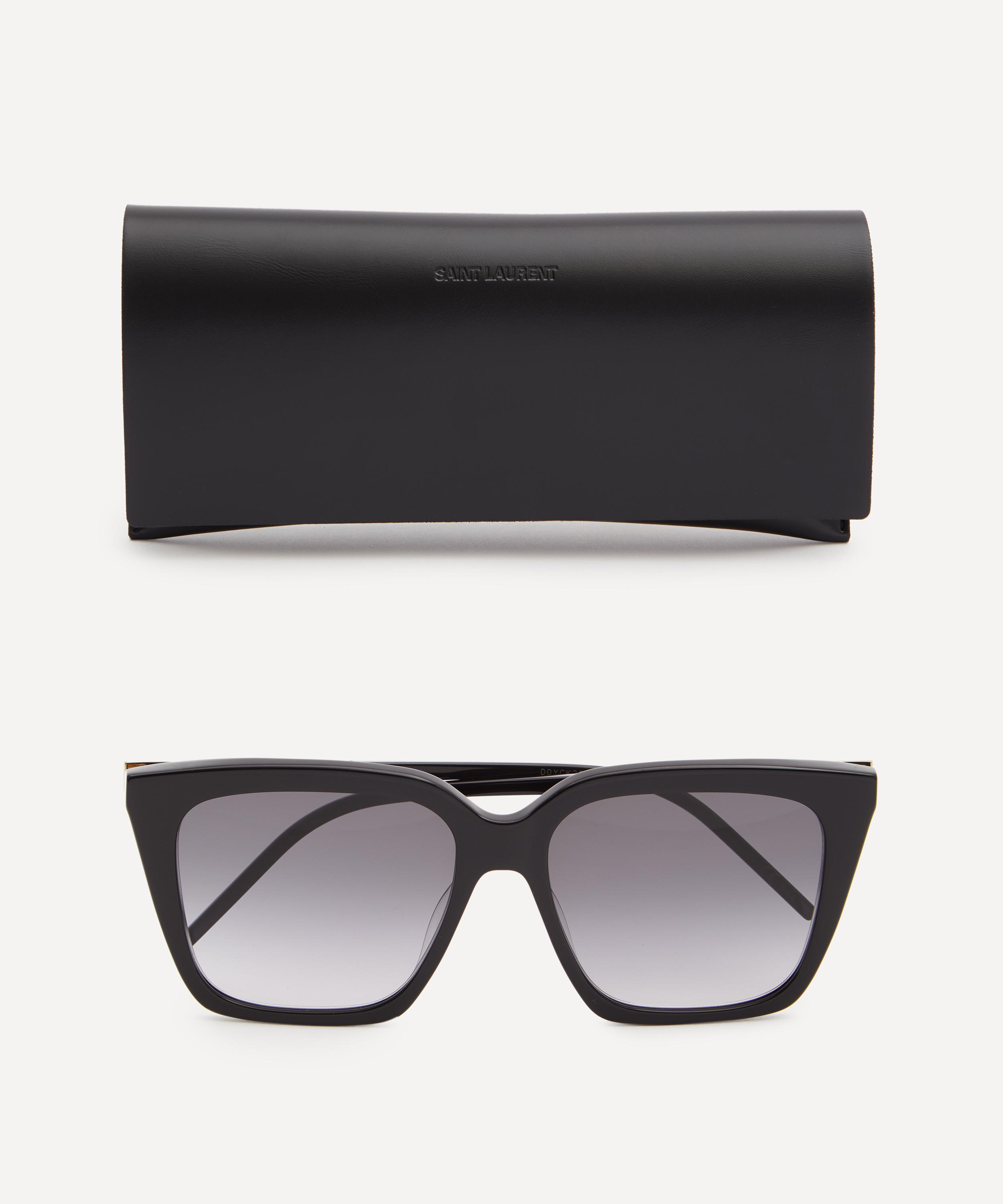 Saint Laurent - Black Acetate Square Sunglasses image number 4
