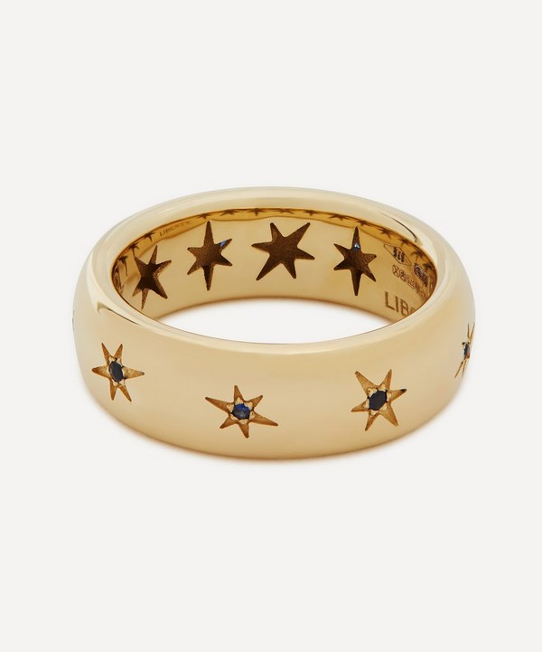 Liberty - 9ct Gold Handmade Ianthe Star Blue Sapphire Medium Band Ring image number 2