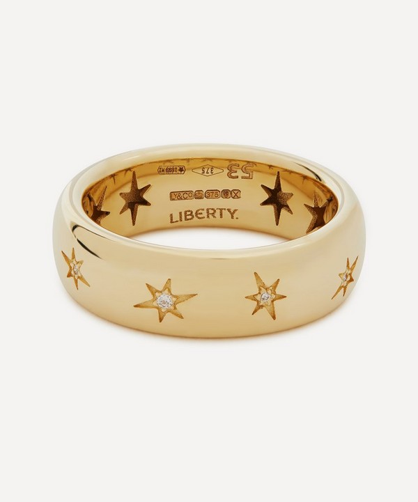 Liberty - 9ct Gold Handmade Ianthe Star Diamond Medium Band Ring image number null